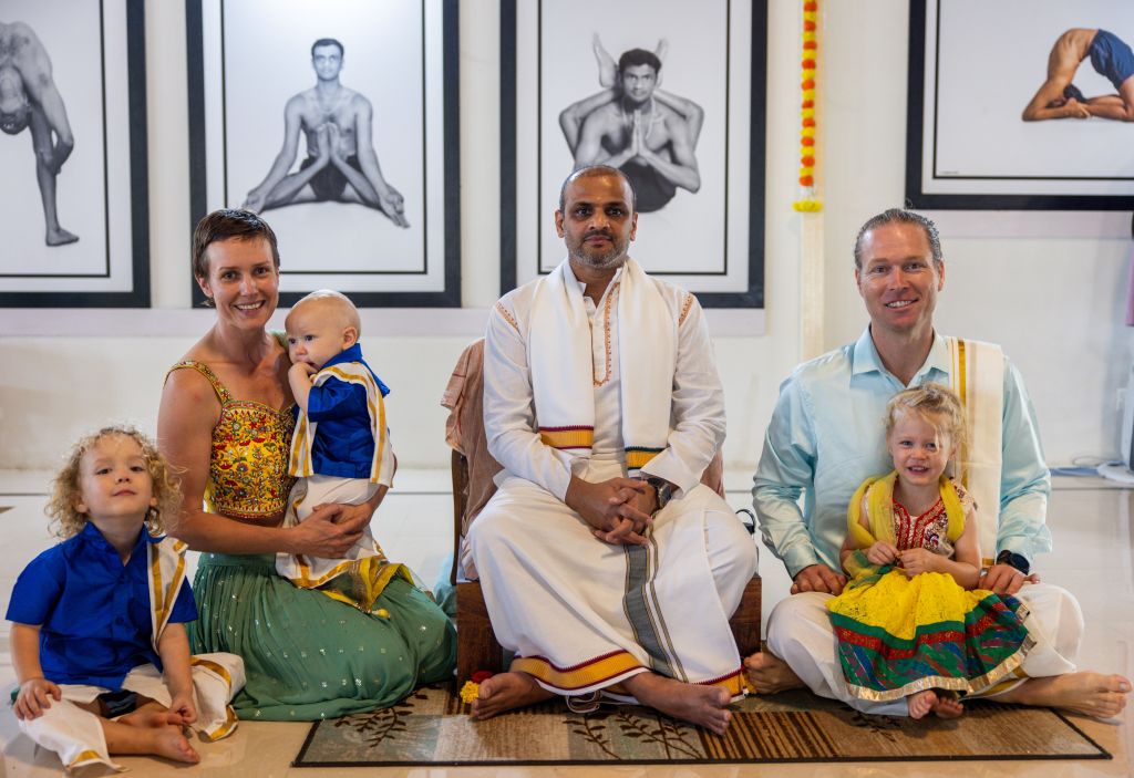 Nico, Tullia and Family with Sharathji in Mysore 2024